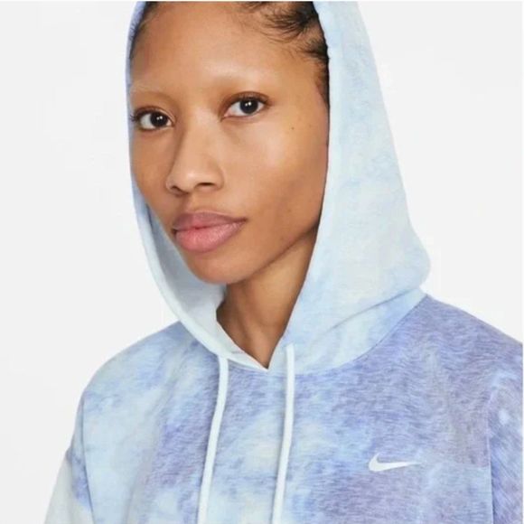 NWT Nike Women's Icon Clash Tie-Dye Oversized Hoodie, Light Racer Blue - Small - Picture 4 of 5
